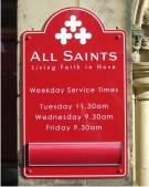 All Saints Hove Church Sign on a Wall